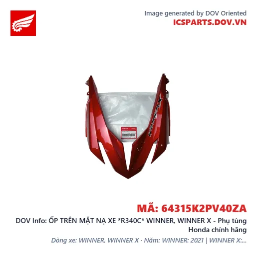 ỐP TRÊN MẶT NẠ XE *R340C* WINNER, WINNER X - Phụ tùng Honda chính hãng