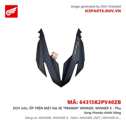 ỐP TRÊN MẶT NẠ XE *PB406M* WINNER, WINNER X - Phụ tùng Honda chính hãng