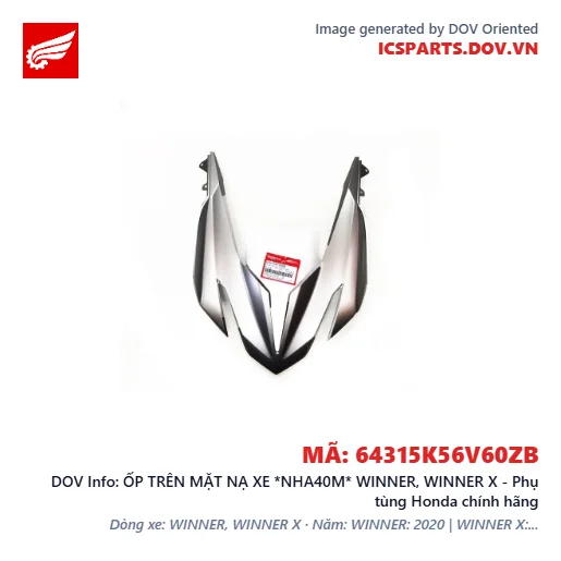 ỐP TRÊN MẶT NẠ XE *NHA40M* WINNER, WINNER X - Phụ tùng Honda chính hãng