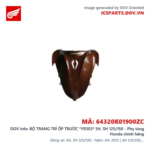 BỘ TRANG TRÍ ỐP TRƯỚC *YR303* SH, SH 125/150 - Phụ tùng Honda chính hãng