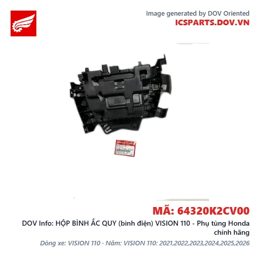 HỘP BÌNH ẮC QUY (bình điện) VISION 110 - Phụ tùng Honda chính hãng