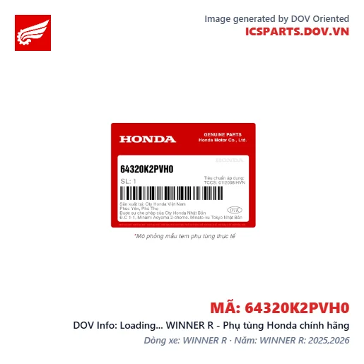 Loading... WINNER R - Phụ tùng Honda chính hãng
