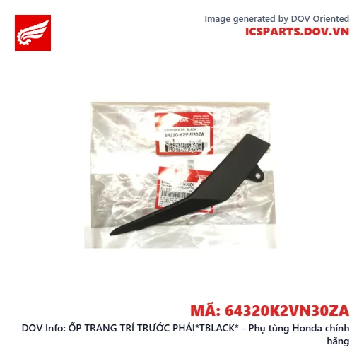 ỐP TRANG TRÍ TRƯỚC PHẢI*TBLACK* - Phụ tùng Honda chính hãng
