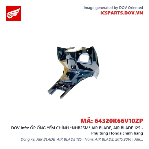 ỐP ỐNG YẾM CHÍNH *NHB25M* AIR BLADE, AIR BLADE 125 - Phụ tùng Honda chính hãng