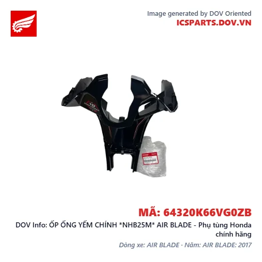ỐP ỐNG YẾM CHÍNH *NHB25M* AIR BLADE - Phụ tùng Honda chính hãng