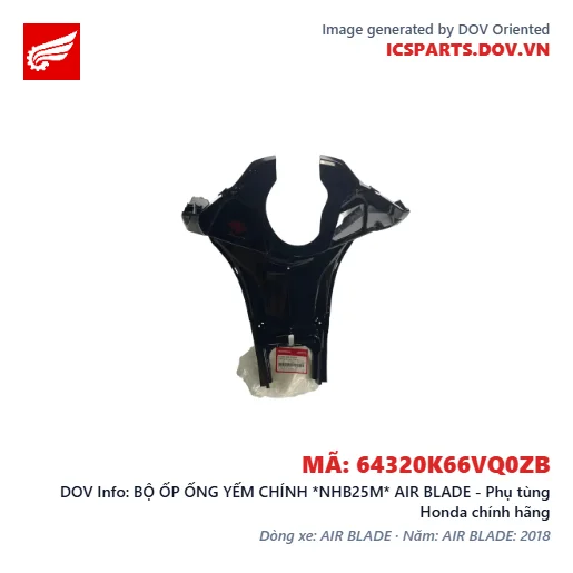 BỘ ỐP ỐNG YẾM CHÍNH *NHB25M* AIR BLADE - Phụ tùng Honda chính hãng