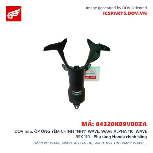 ỐP ỐNG YẾM CHÍNH *NH1* WAVE, WAVE ALPHA 110, WAVE RSX 110 - Phụ tùng Honda chính hãng