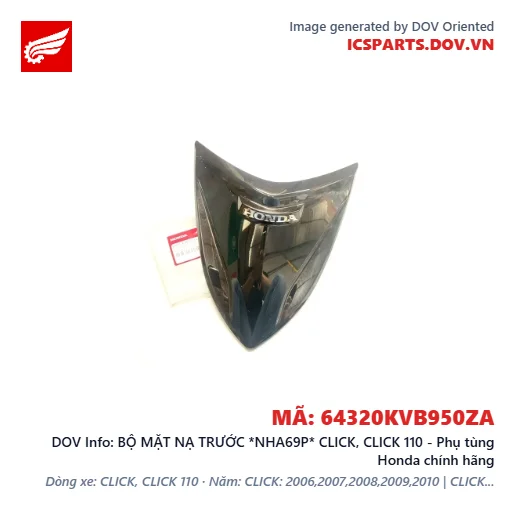 BỘ MẶT NẠ TRƯỚC *NHA69P* CLICK, CLICK 110 - Phụ tùng Honda chính hãng
