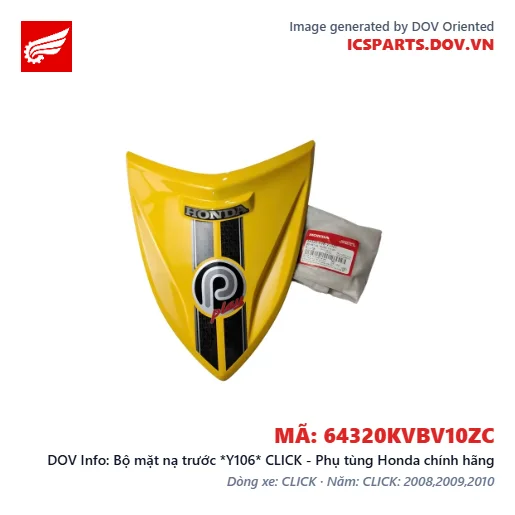 Bộ mặt nạ trước *Y106* CLICK - Phụ tùng Honda chính hãng