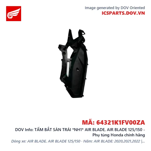 TẤM BẮT SÀN TRÁI *NH1* AIR BLADE, AIR BLADE 125/150 - Phụ tùng Honda chính hãng