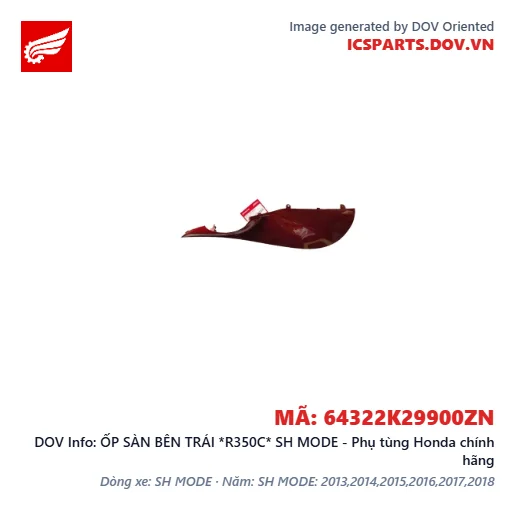 ỐP SÀN BÊN TRÁI *R350C* SH MODE - Phụ tùng Honda chính hãng