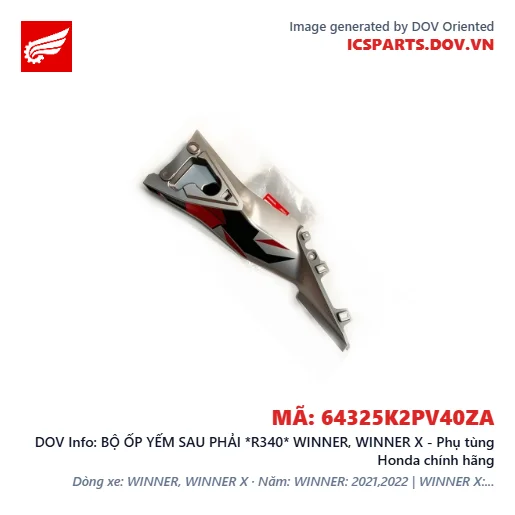 BỘ ỐP YẾM SAU PHẢI *R340* WINNER, WINNER X - Phụ tùng Honda chính hãng