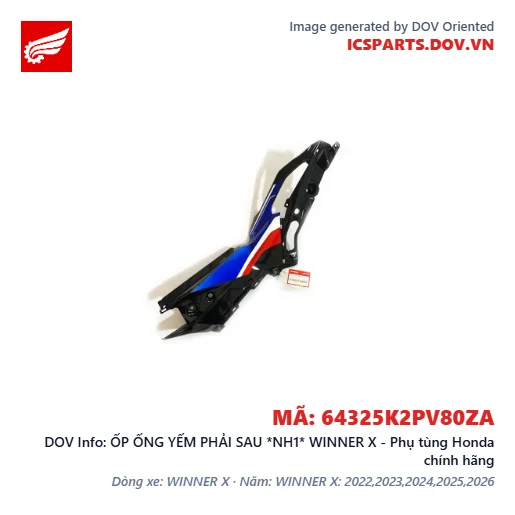 ỐP ỐNG YẾM PHẢI SAU *NH1* WINNER X - Phụ tùng Honda chính hãng