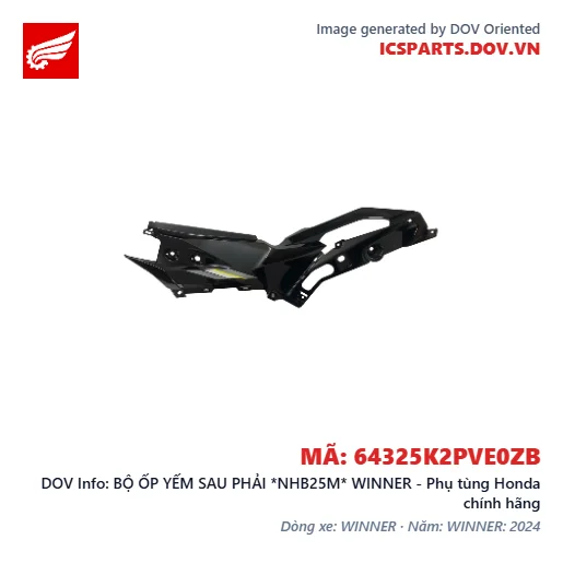 BỘ ỐP YẾM SAU PHẢI *NHB25M* WINNER - Phụ tùng Honda chính hãng