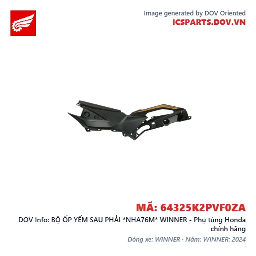 BỘ ỐP YẾM SAU PHẢI *NHA76M* WINNER - Phụ tùng Honda chính hãng