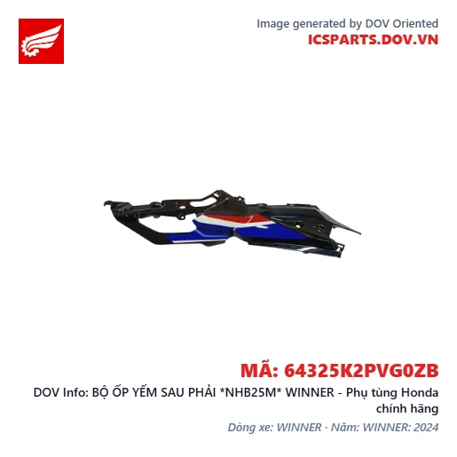 BỘ ỐP YẾM SAU PHẢI *NHB25M* WINNER - Phụ tùng Honda chính hãng