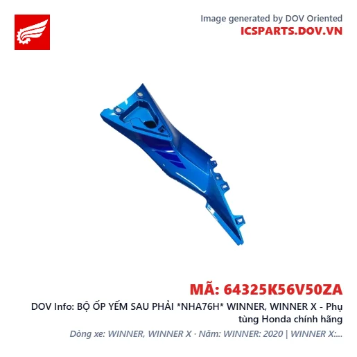 BỘ ỐP YẾM SAU PHẢI *NHA76H* WINNER, WINNER X - Phụ tùng Honda chính hãng