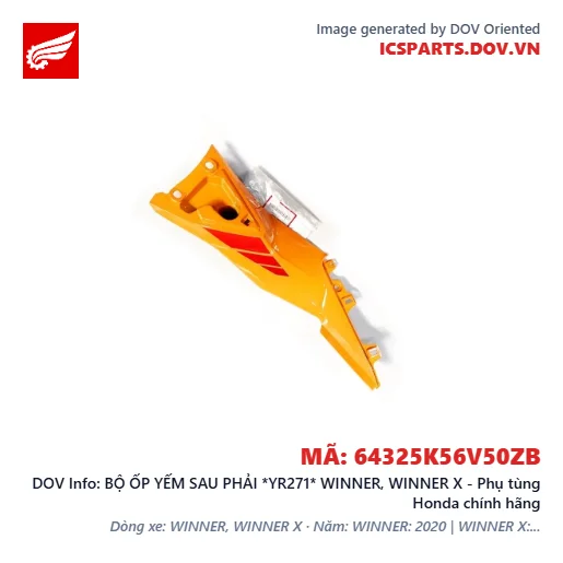 BỘ ỐP YẾM SAU PHẢI *YR271* WINNER, WINNER X - Phụ tùng Honda chính hãng