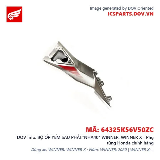 BỘ ỐP YẾM SAU PHẢI *NHA40* WINNER, WINNER X - Phụ tùng Honda chính hãng