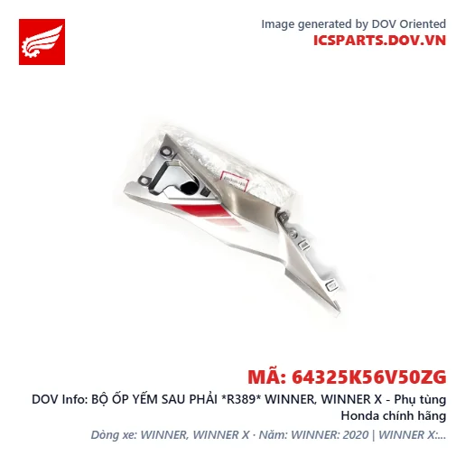 BỘ ỐP YẾM SAU PHẢI *R389* WINNER, WINNER X - Phụ tùng Honda chính hãng