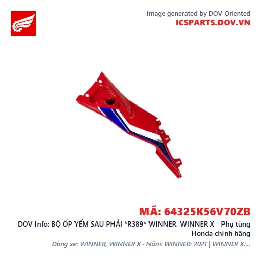 BỘ ỐP YẾM SAU PHẢI *R389* WINNER, WINNER X - Phụ tùng Honda chính hãng