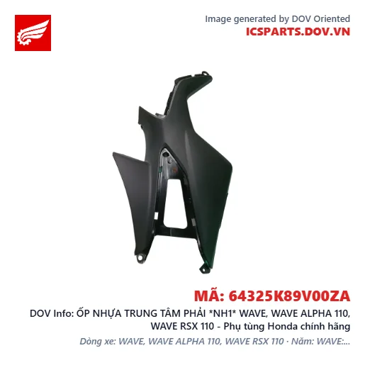 ỐP NHỰA TRUNG TÂM PHẢI *NH1* WAVE, WAVE ALPHA 110, WAVE RSX 110 - Phụ tùng Honda chính hãng
