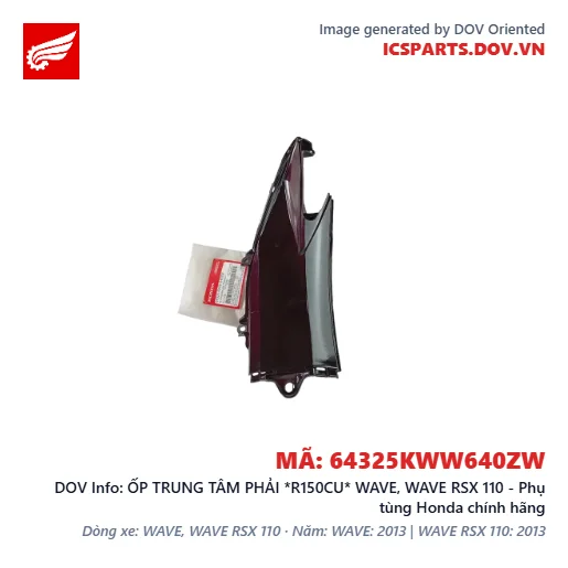ỐP TRUNG TÂM PHẢI *R150CU* WAVE, WAVE RSX 110 - Phụ tùng Honda chính hãng