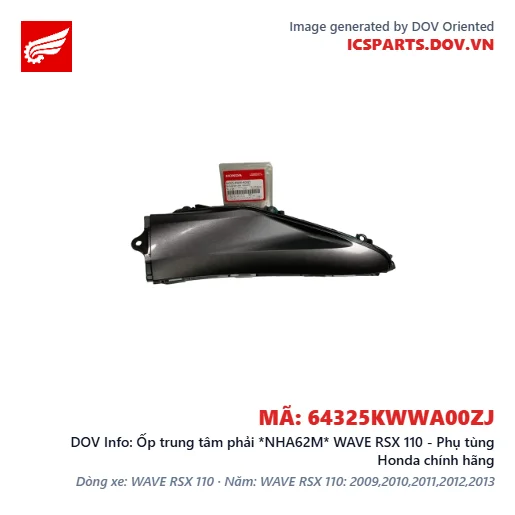 Ốp trung tâm phải *NHA62M* WAVE RSX 110 - Phụ tùng Honda chính hãng