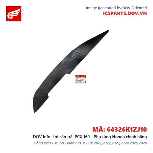 Lót sàn trái PCX 160 - Phụ tùng Honda chính hãng