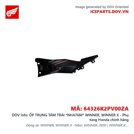 ỐP TRUNG TÂM TRÁI *NHA76M* WINNER, WINNER X - Phụ tùng Honda chính hãng