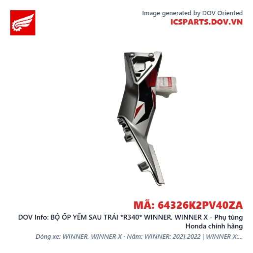 BỘ ỐP YẾM SAU TRÁI *R340* WINNER, WINNER X - Phụ tùng Honda chính hãng