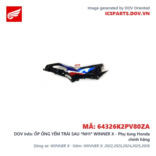ỐP ỐNG YẾM TRÁI SAU *NH1* WINNER X - Phụ tùng Honda chính hãng