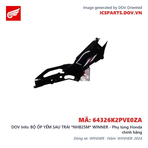 BỘ ỐP YẾM SAU TRÁI *NHB25M* WINNER - Phụ tùng Honda chính hãng