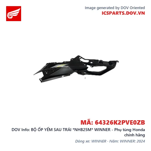 BỘ ỐP YẾM SAU TRÁI *NHB25M* WINNER - Phụ tùng Honda chính hãng
