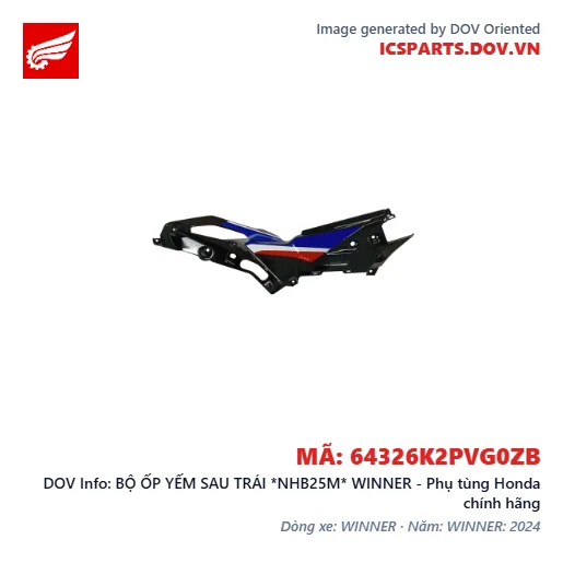 BỘ ỐP YẾM SAU TRÁI *NHB25M* WINNER - Phụ tùng Honda chính hãng
