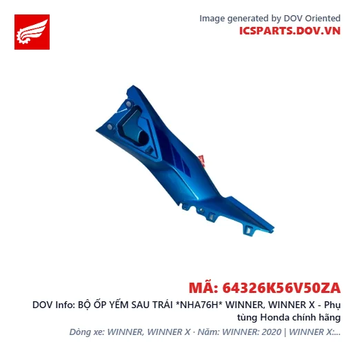 BỘ ỐP YẾM SAU TRÁI *NHA76H* WINNER, WINNER X - Phụ tùng Honda chính hãng