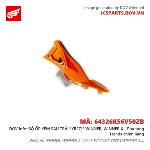 BỘ ỐP YẾM SAU TRÁI *YR271* WINNER, WINNER X - Phụ tùng Honda chính hãng
