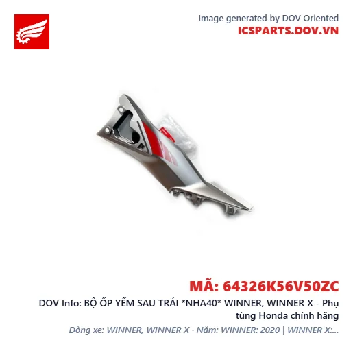 BỘ ỐP YẾM SAU TRÁI *NHA40* WINNER, WINNER X - Phụ tùng Honda chính hãng