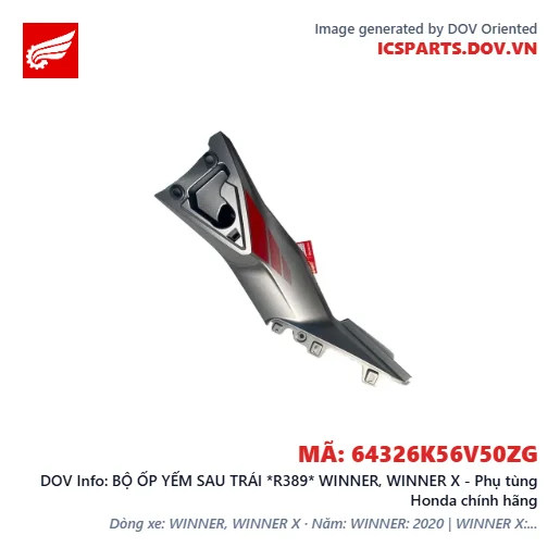 BỘ ỐP YẾM SAU TRÁI *R389* WINNER, WINNER X - Phụ tùng Honda chính hãng