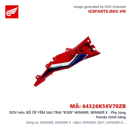 BỘ ỐP YẾM SAU TRÁI *R389* WINNER, WINNER X - Phụ tùng Honda chính hãng