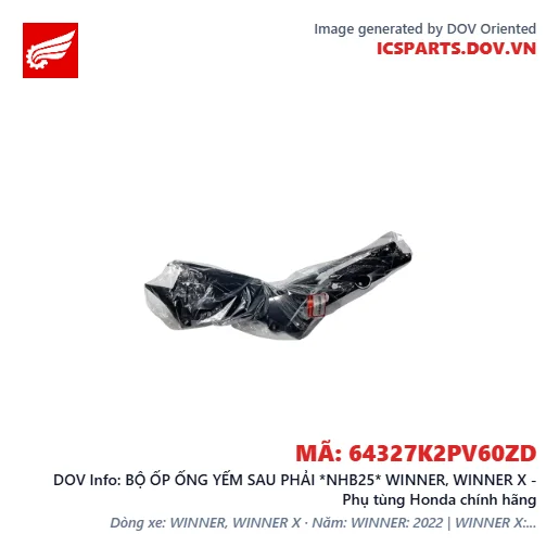 BỘ ỐP ỐNG YẾM SAU PHẢI *NHB25* WINNER, WINNER X - Phụ tùng Honda chính hãng