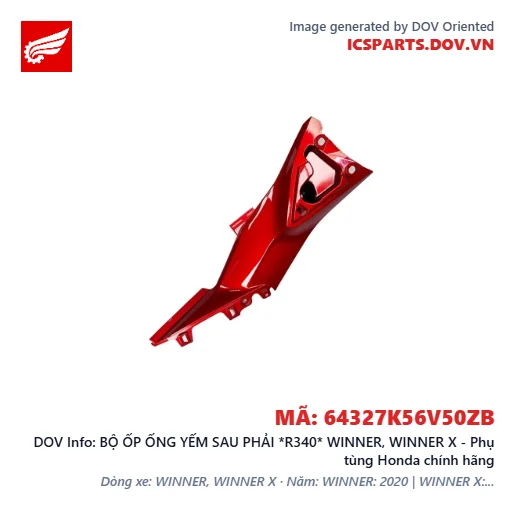 BỘ ỐP ỐNG YẾM SAU PHẢI *R340* WINNER, WINNER X - Phụ tùng Honda chính hãng