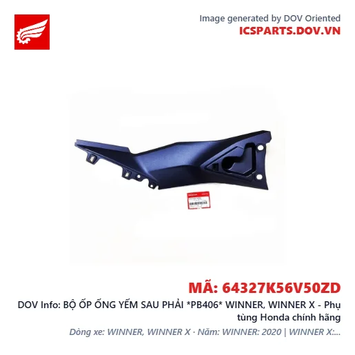 BỘ ỐP ỐNG YẾM SAU PHẢI *PB406* WINNER, WINNER X - Phụ tùng Honda chính hãng