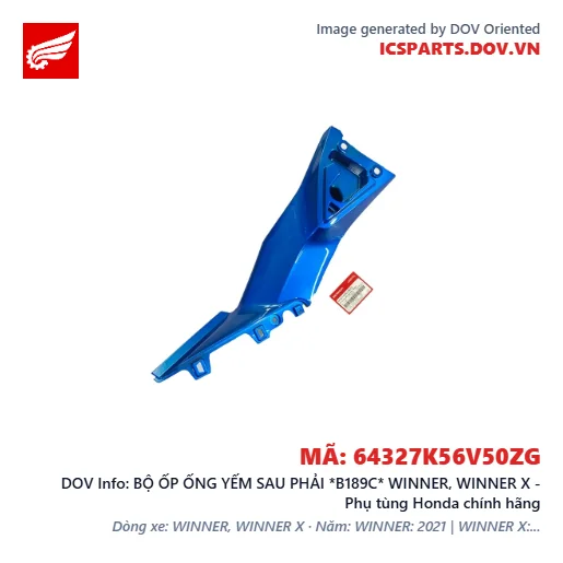 BỘ ỐP ỐNG YẾM SAU PHẢI *B189C* WINNER, WINNER X - Phụ tùng Honda chính hãng