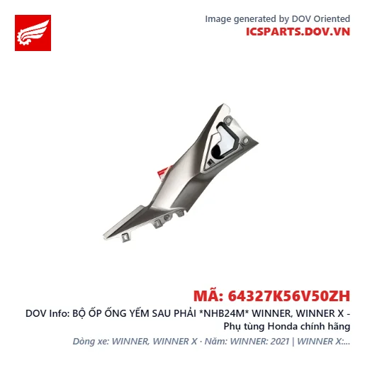 BỘ ỐP ỐNG YẾM SAU PHẢI *NHB24M* WINNER, WINNER X - Phụ tùng Honda chính hãng