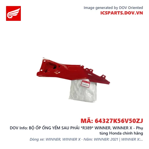 BỘ ỐP ỐNG YẾM SAU PHẢI *R389* WINNER, WINNER X - Phụ tùng Honda chính hãng