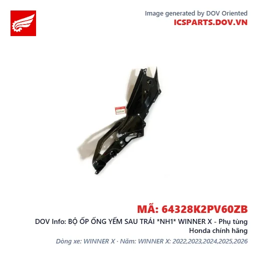 BỘ ỐP ỐNG YẾM SAU TRÁI *NH1* WINNER X - Phụ tùng Honda chính hãng