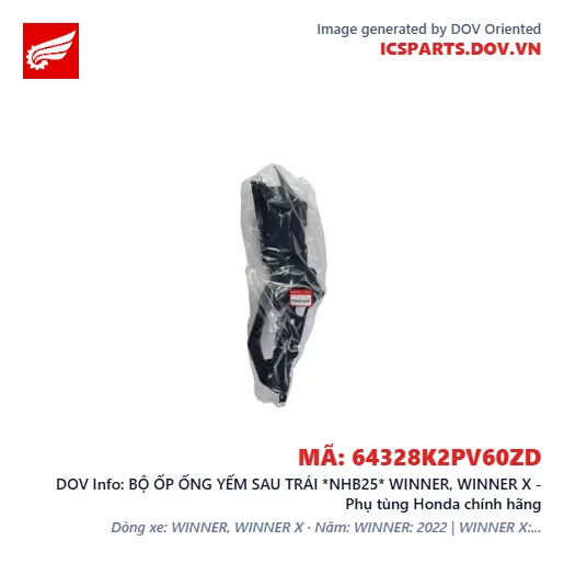 BỘ ỐP ỐNG YẾM SAU TRÁI *NHB25* WINNER, WINNER X - Phụ tùng Honda chính hãng