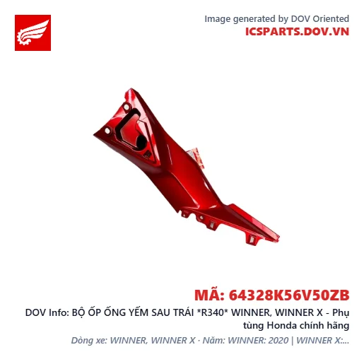 BỘ ỐP ỐNG YẾM SAU TRÁI *R340* WINNER, WINNER X - Phụ tùng Honda chính hãng
