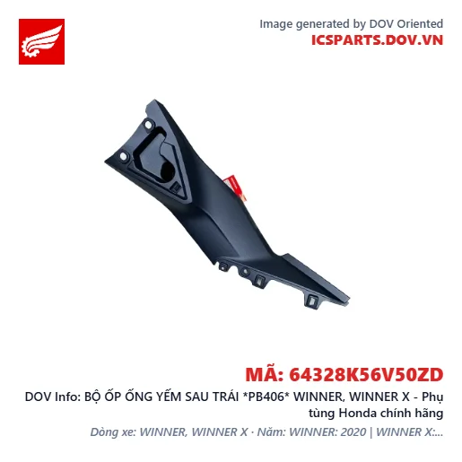 BỘ ỐP ỐNG YẾM SAU TRÁI *PB406* WINNER, WINNER X - Phụ tùng Honda chính hãng